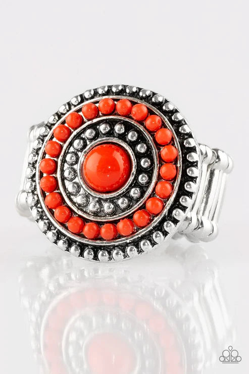 Tide Pools - Red Spin Studded Ring R#6428