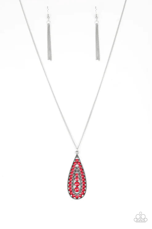Tiki Tease - Bubbly Fiery Red Tiki Tribal Teardrop N#5015