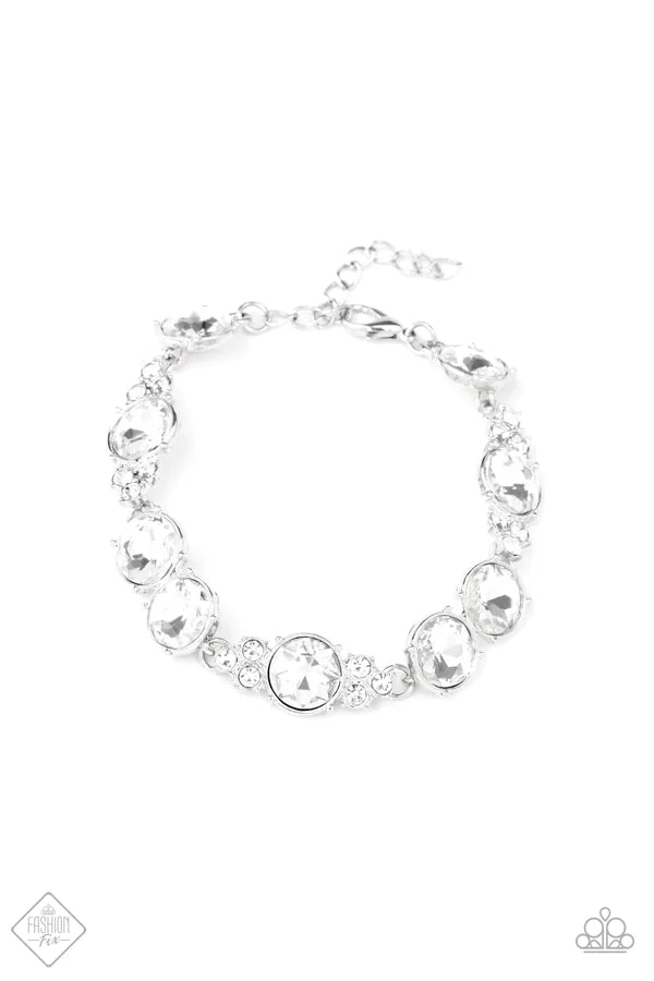 2-Piece White Solitaire Encrusted Cluster Set SET#7001