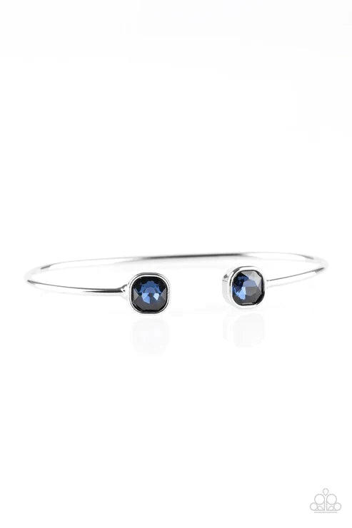 Totally Traditional - Blue Square Curling Bar Cuff Bracelet B#5060