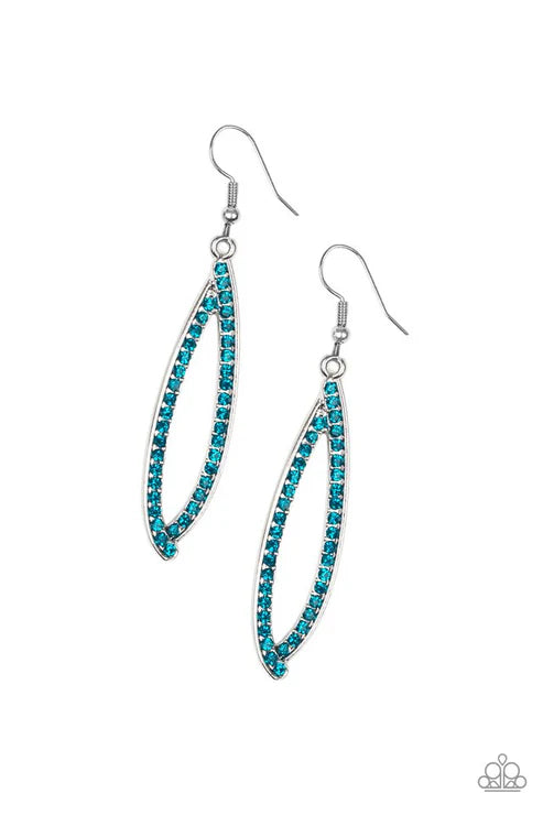 Treasure Trove Trinket - Blue Abstract Ribbon Encrusted Teardrop Earrings E#2546
