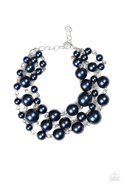 Until The End Of TIMELESS - Blue Bubbly Pearl Trio Strand Bracelet B#5262
