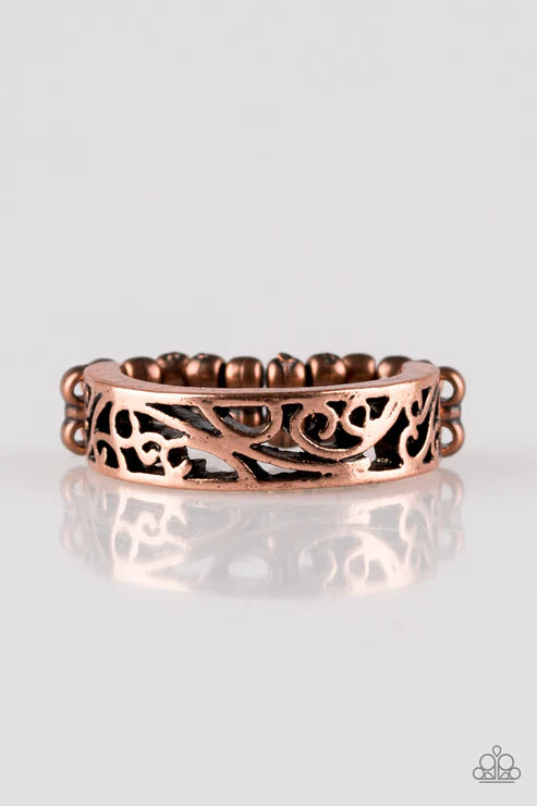 Wandering Wisteria - Copper Vine Filigree Ring R#6448