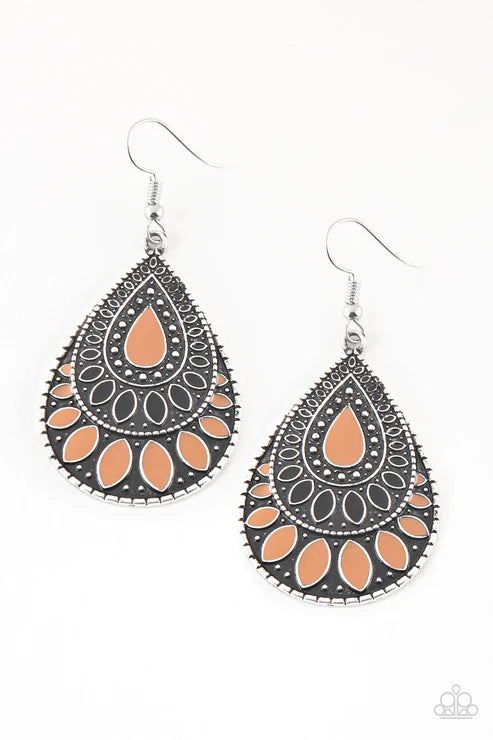 Westside Wildside - Meerkat Brown/Black Wild Accent Teardrop Earrings E#6387