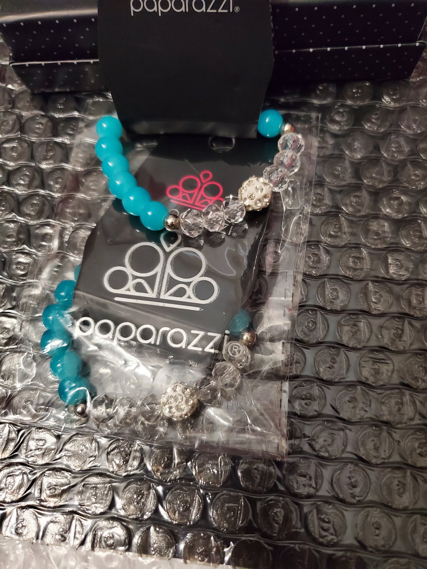 Starlet Shimmer - Blue Marble Encrusted Crystal Bracelet SS#103 Lil Divas