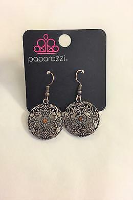 Rochester Royale - Copper Dotted Topaz Encrusted Filigree Earrings E#3937
