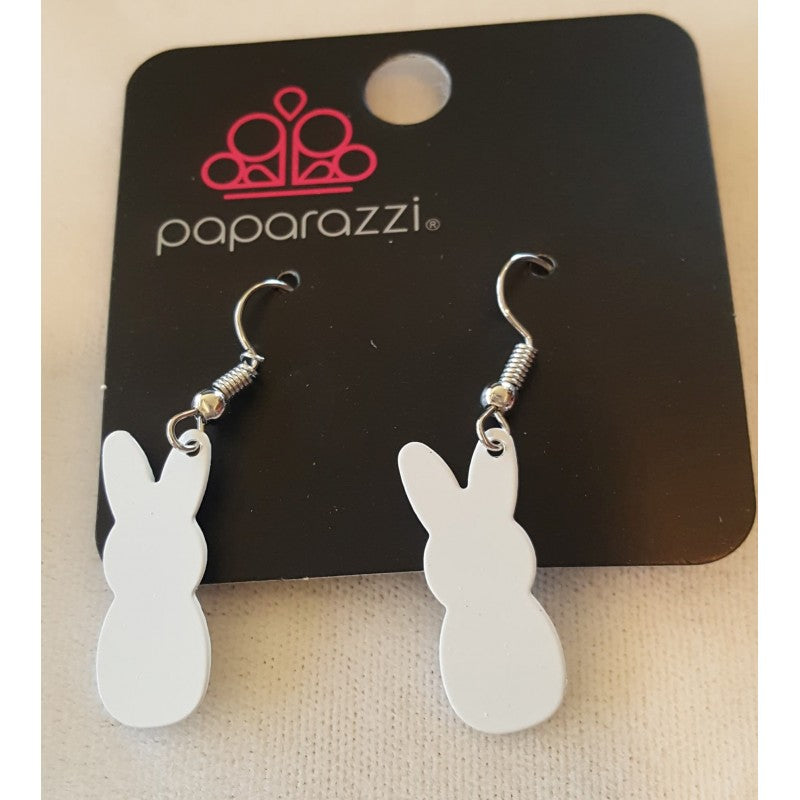 Starlet Shimmer - White Easter Bunny Cut Out Earrings SS#3341 Lil Divas & Women