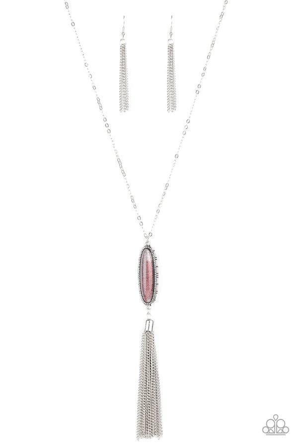 Stay Cool - Multi Glitter Shimmer Tassel Stream Beaded Pendant Necklace N#346