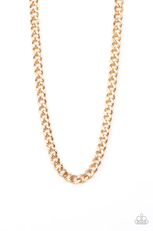 Alpha - Oversized Gold Curb Link Urban Necklace N#2098