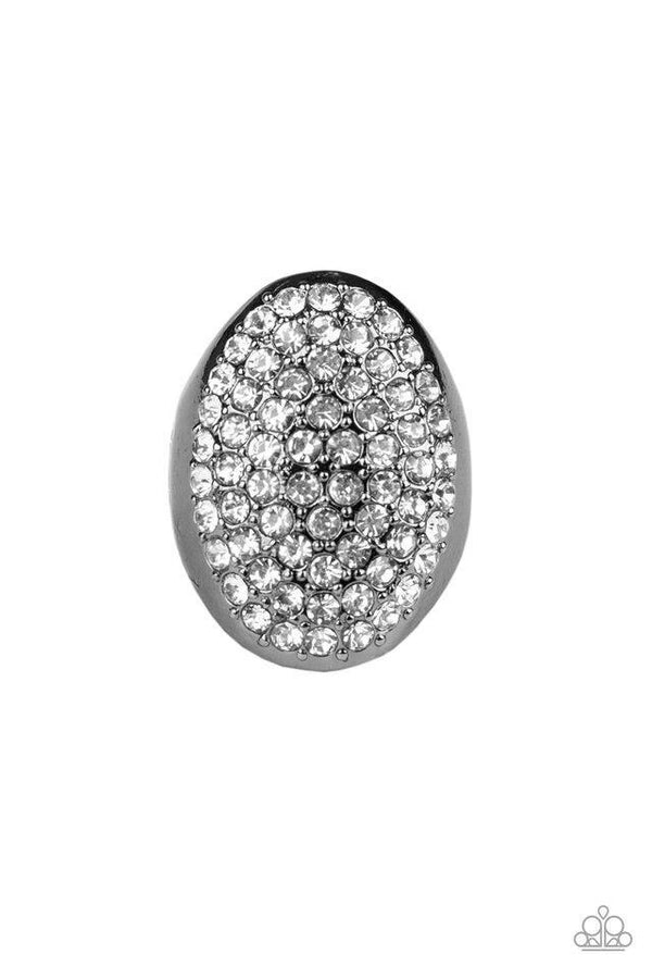 Bling Scene - Oversized Black Radiate Out Blinding Encrusted Ring R#1181
