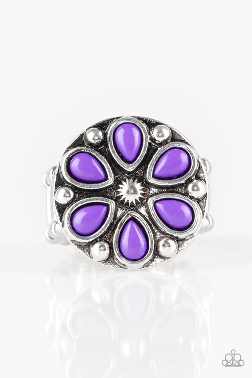 Color Me Calla Lily - Purple Studded Lily Floral Ring R#2127
