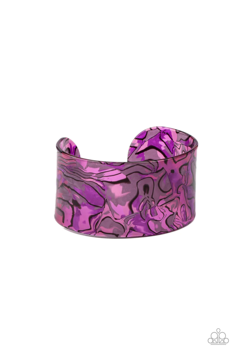Cosmic Couture - Oversized Purple Multi Watercolor Cuff Bracelet B#323