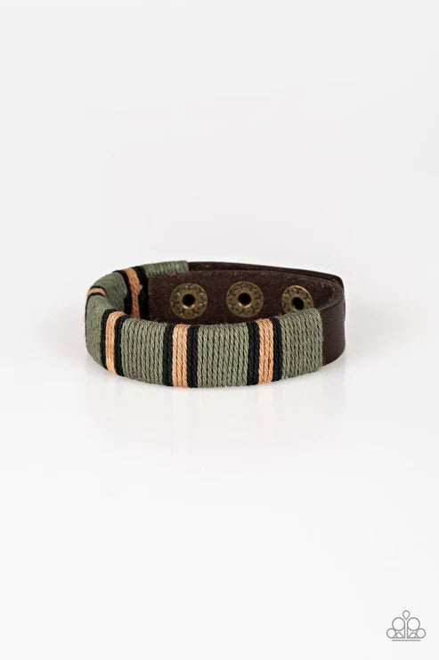 Future Forester - Brown (Black/Brown/Green) Leather Urban Bracelet B#2017