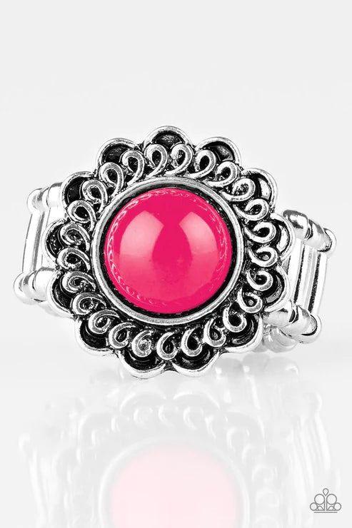 Garden Stroll - Pink Swirl Floral Ring R#1843