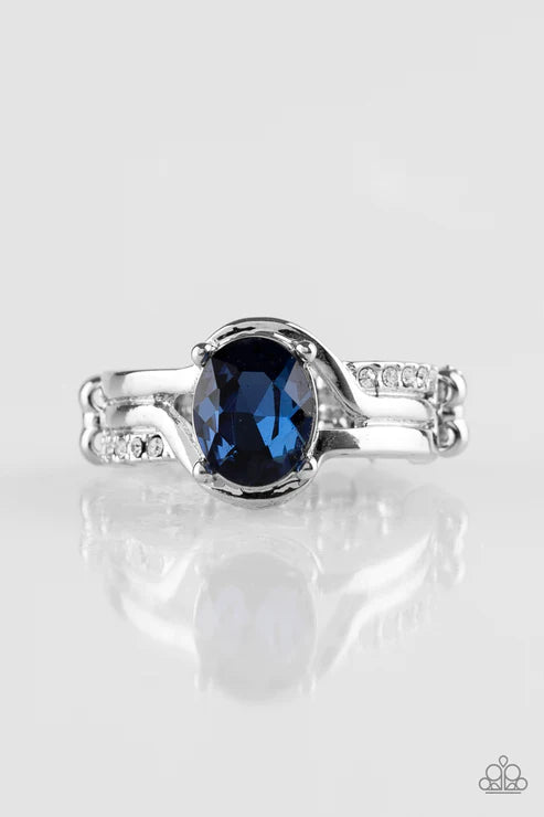 Home Is Where The CASTLE Is - French Blue Encrusted Regal Ring R#1518