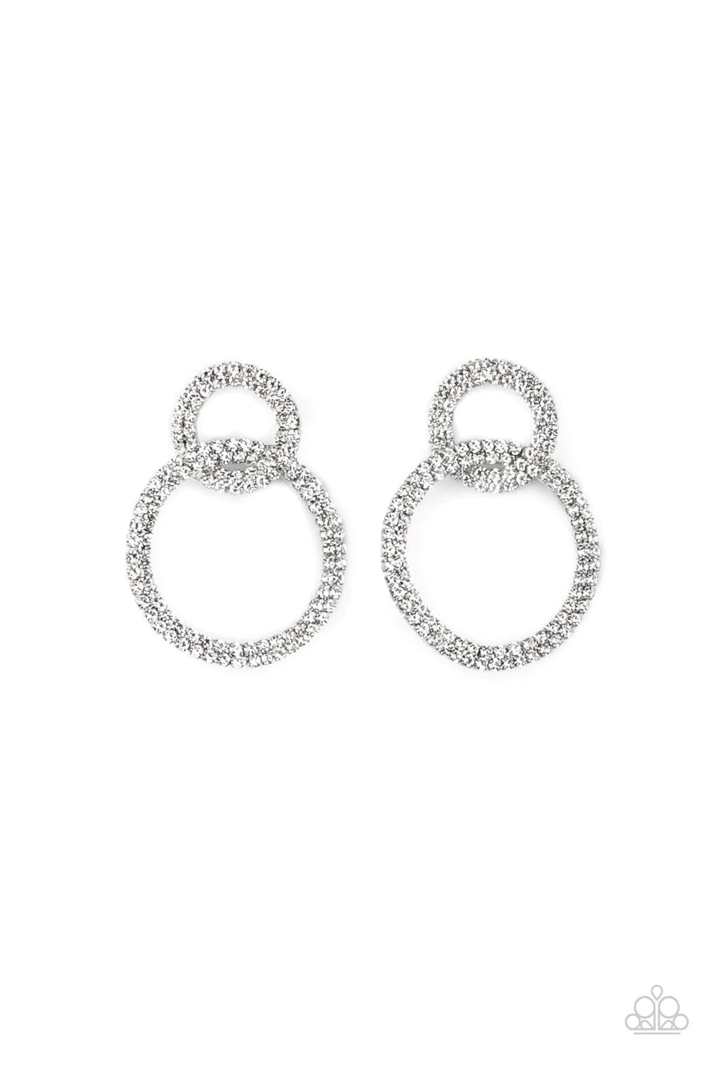 Intensely Icy - Oversized Black/Gunmetal Duo Interconnected Encircle Hoop Earrings E#297