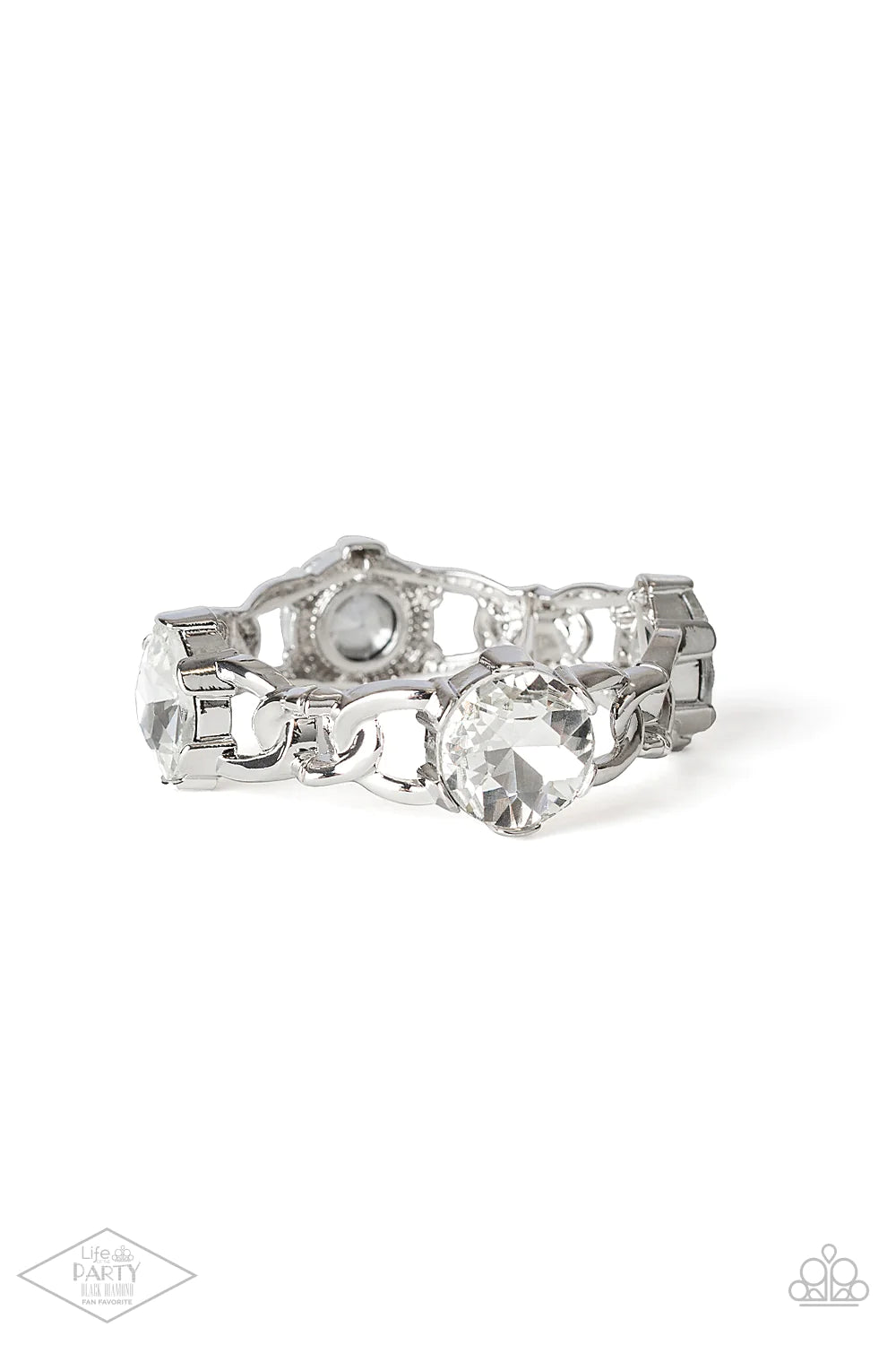 Light Up The Room - Oversized White Encrusted Chain-Link Bracelet B#534