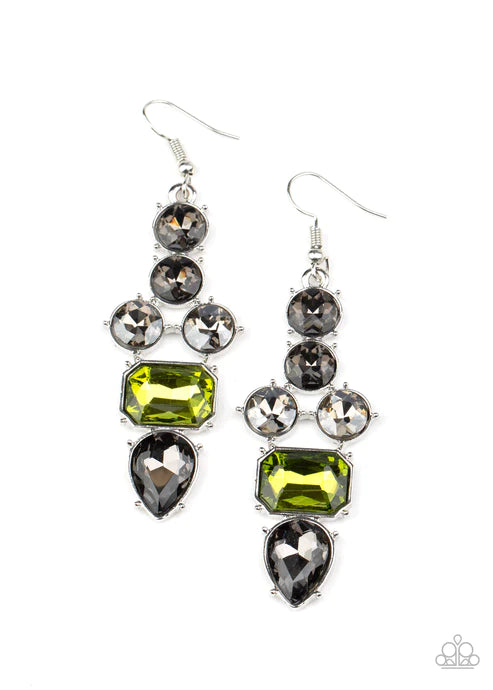 Look At Me GLOW! - Green Smoky Emerald/Round/Teardrop Earrings E#2212