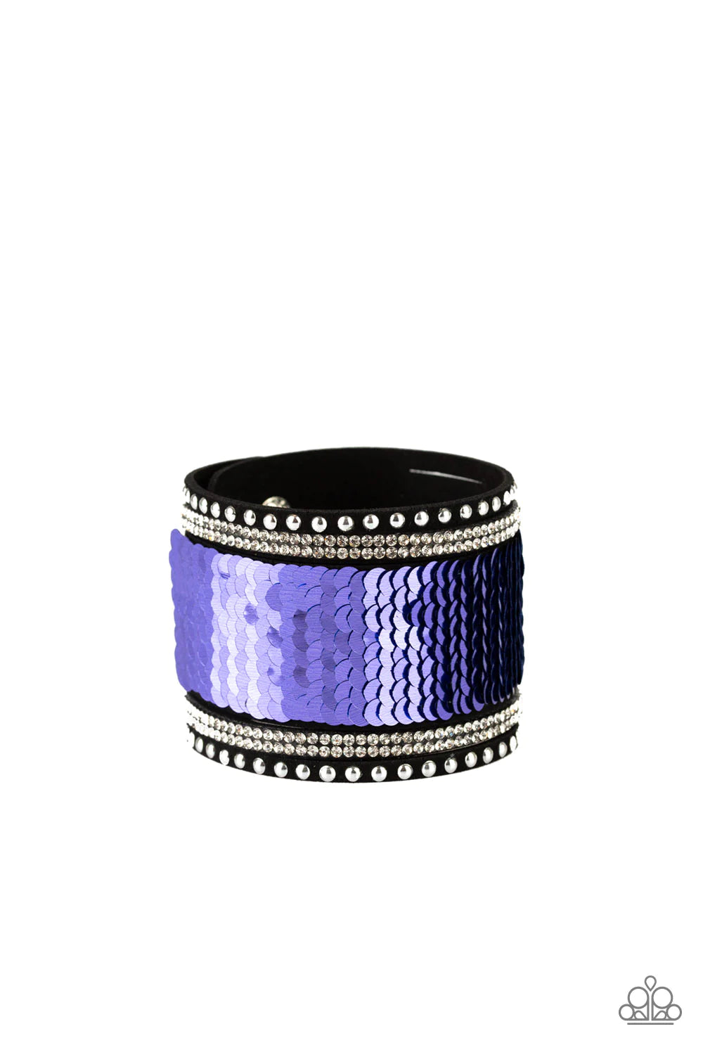 MERMAIDS Have More Fun - Blue/Purple Mermaid Sprinkled Sequin Suede Bracelet B#853