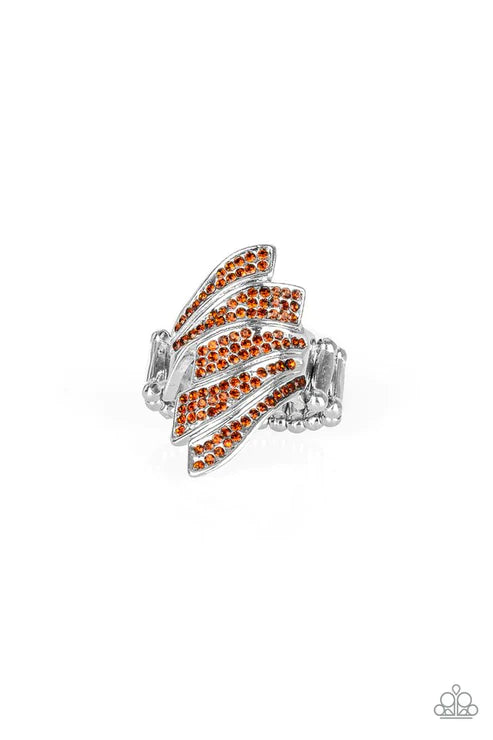 Majestically Monte Carlo - Brown Topaz Encrusted Majestic Fan Ring R#1781
