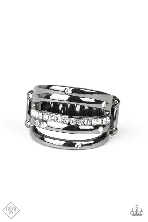 Make A SHEEN - Black Sporadically Encrusted Ring R#1764
