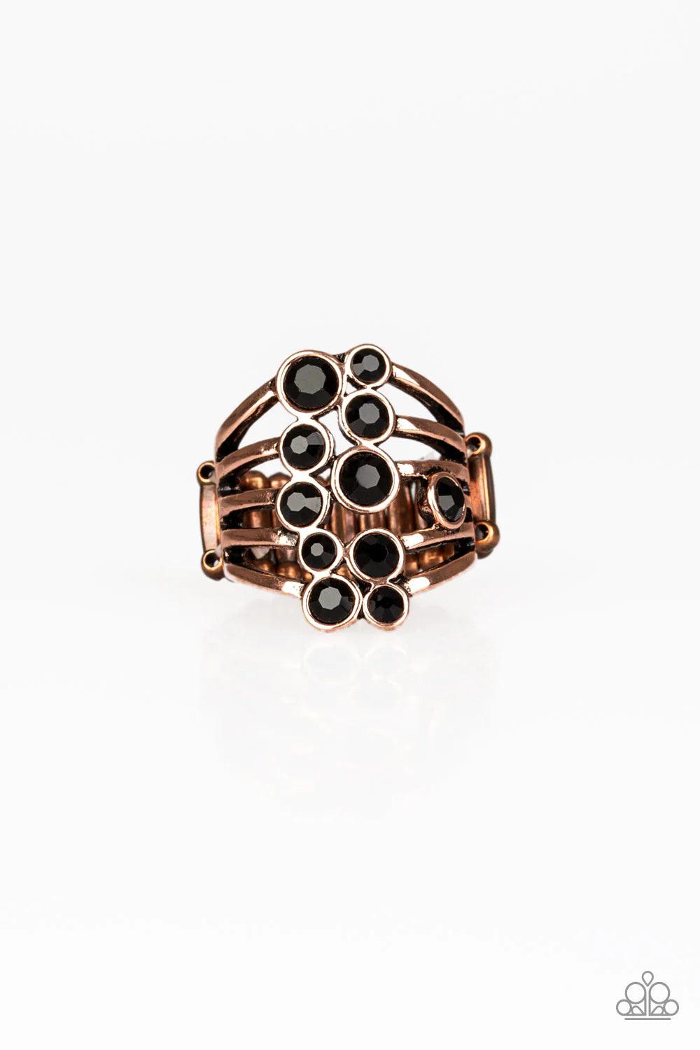 Meet In The Middle - Oversized Copper/Black Encrusted Ring R#1205