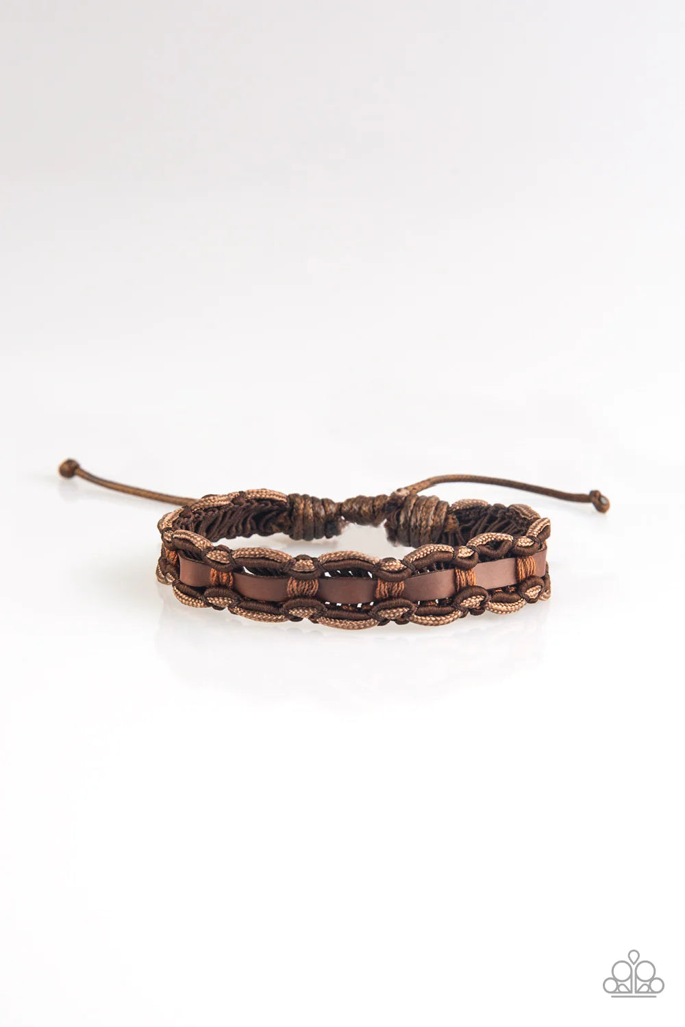 Modern Pioneer - Brown Rugged Mismatched Knotted Leather Cord Adjustable Sliding Knot Closure Urban Bracelet B#1130