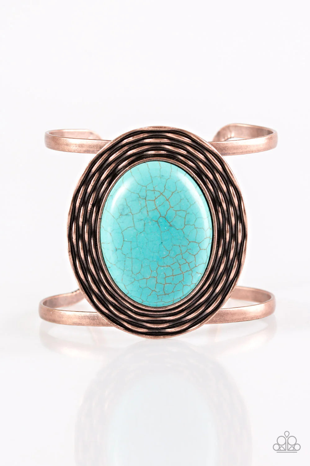 One For The RODEO - Copper/Blue Stone Ripple Bracelet B#1251