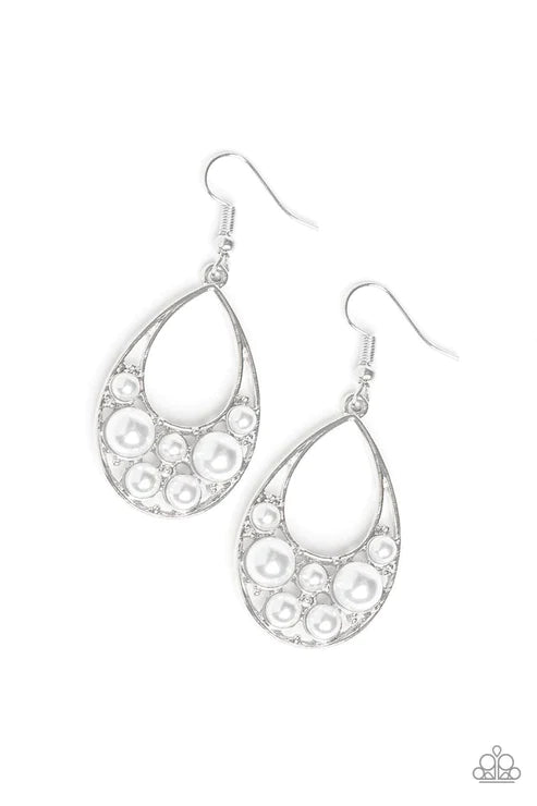 Pearl Pop - White Pearl Teardrop Earrings E#1904