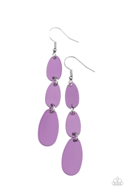 Rainbow Drops - Amethyst Orchid Purple Oval Earrings E#2209