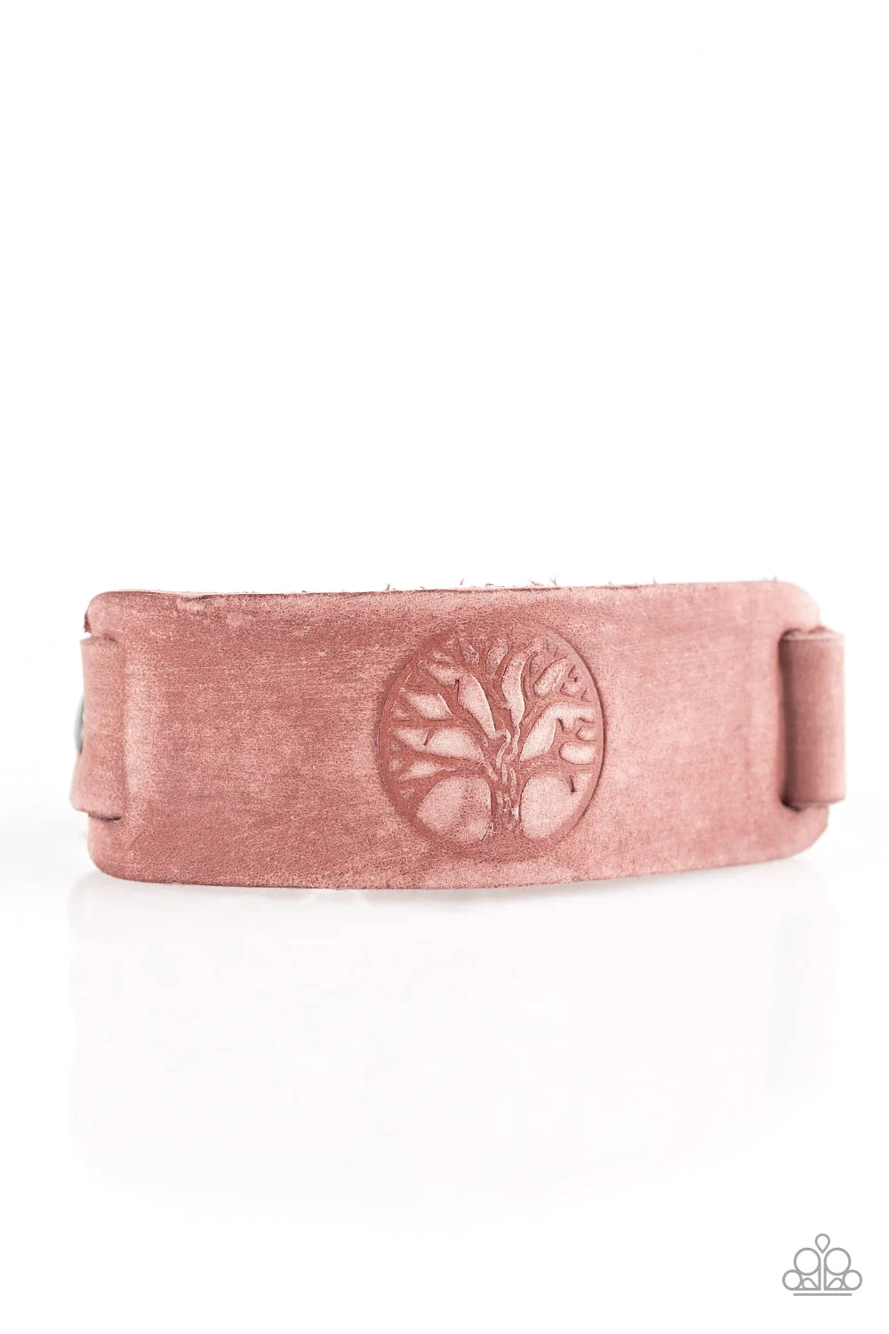 Remember Your Roots - Oversized Brown Rustic Stamped Whimsical Tree Leather Urban Bracelet B#1161