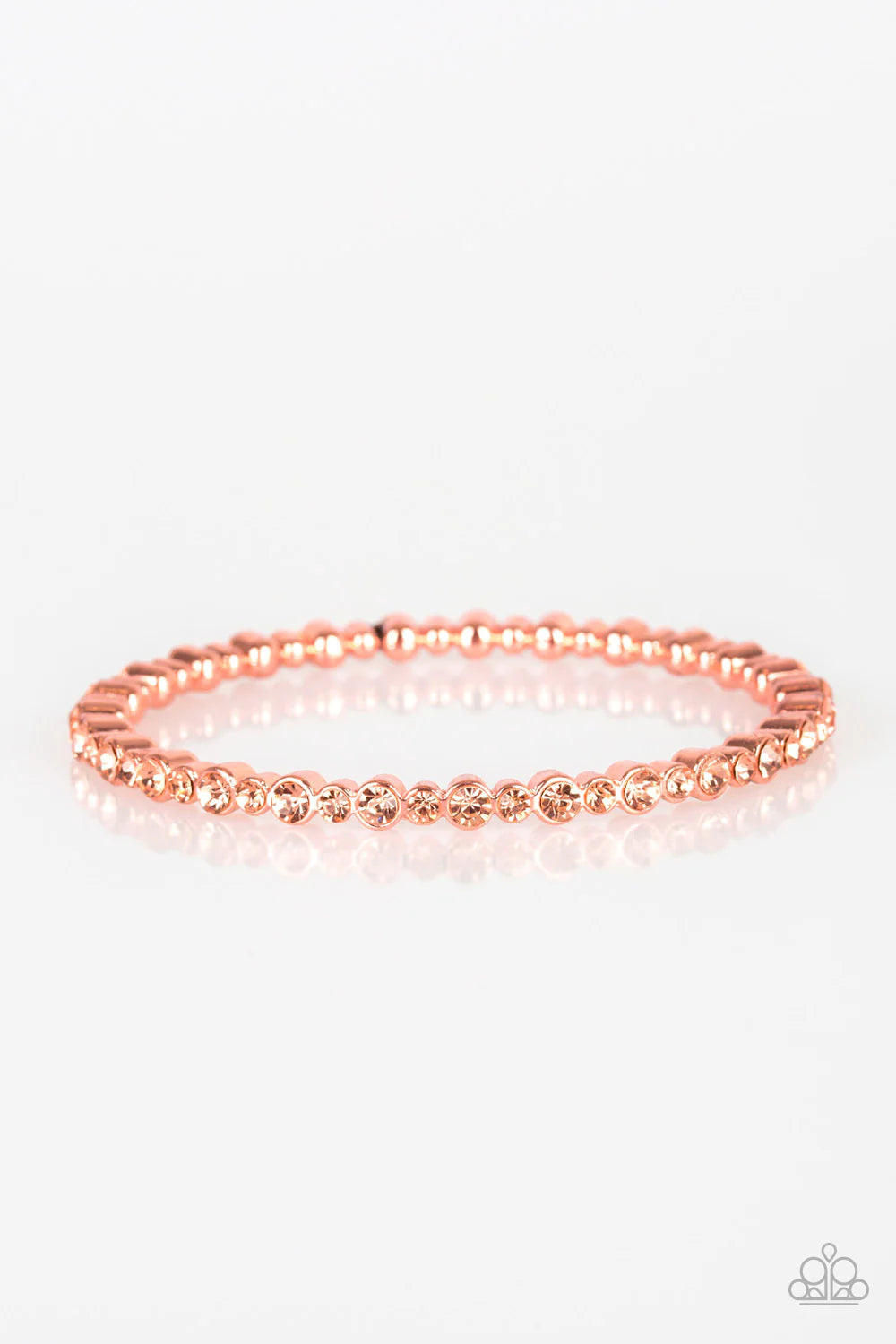 Seven Figure Fabulous - Copper/Peach Encrusted Bangle Bracelet B#1256