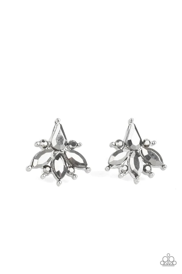 Stellar Sheen - Silver Hematite Marquise Cut Earrings E#1434