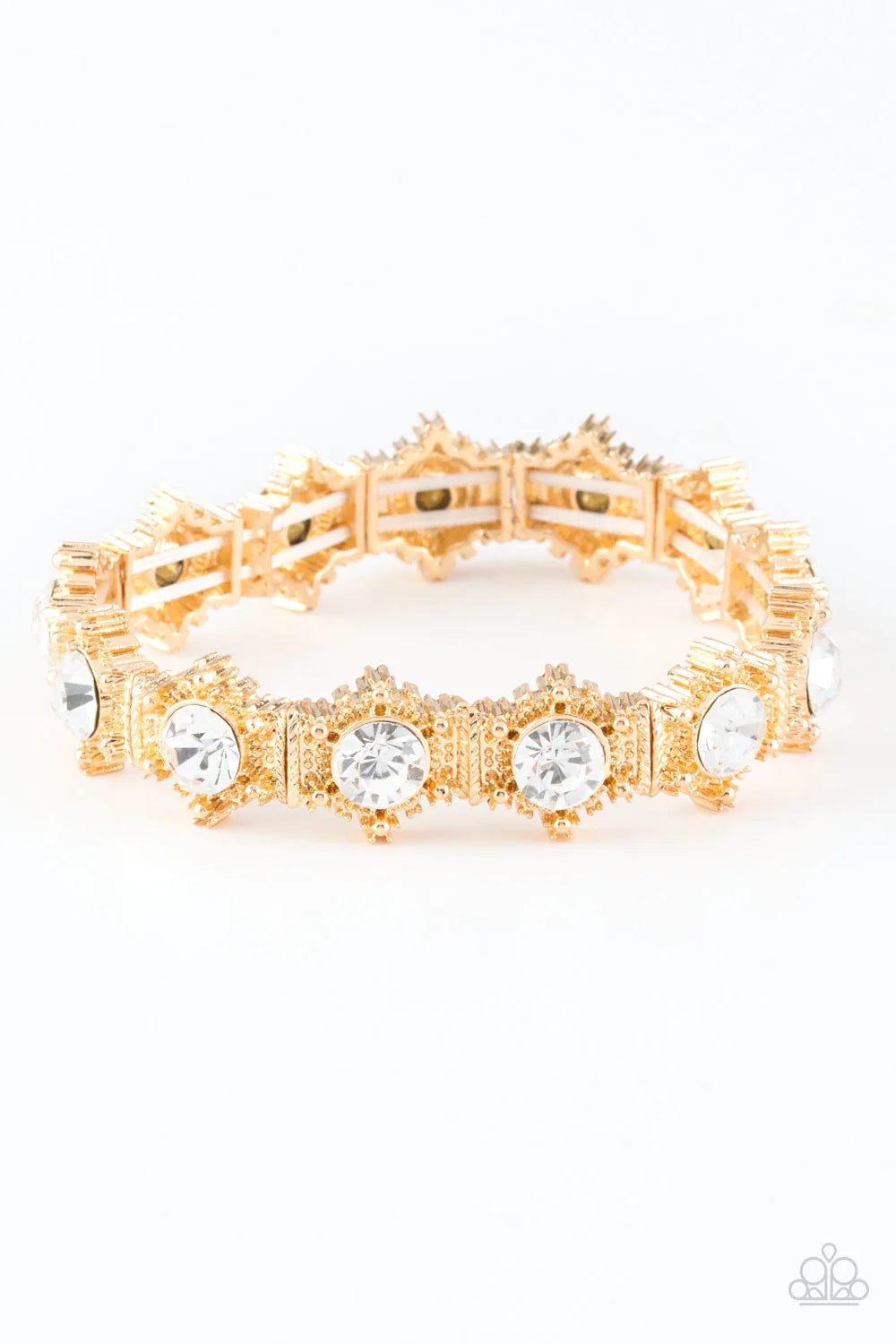 Strut Your Stuff - Gold Ornate Refined Golden Encrusted Bracelet B#593