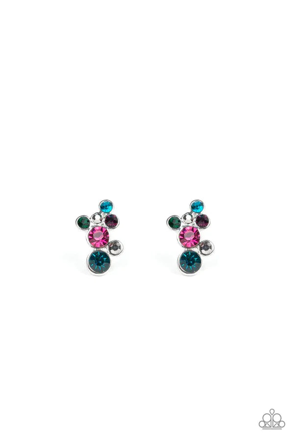 Treasure Treat - Multi Encrusted Cluster Earrings E#1559