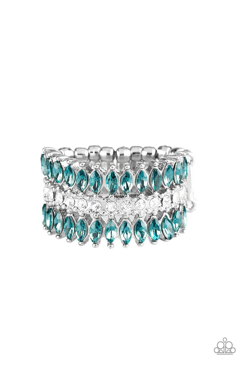 Treasury Fund - Blue Encrusted Marquise Cut Flare Ring R#1853