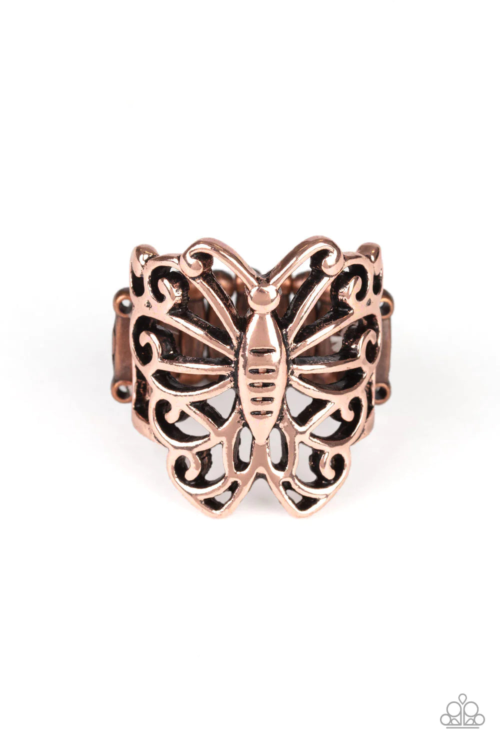 Wouldn't Hurt a BUTTERFLY - Copper Shimmer 3D Butterfly Bloom Ring R#1198