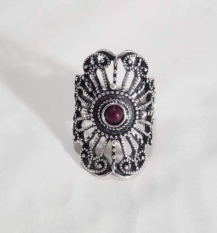 Adrift - Oversized Purple Dotted Swirl Studded Ring R#033