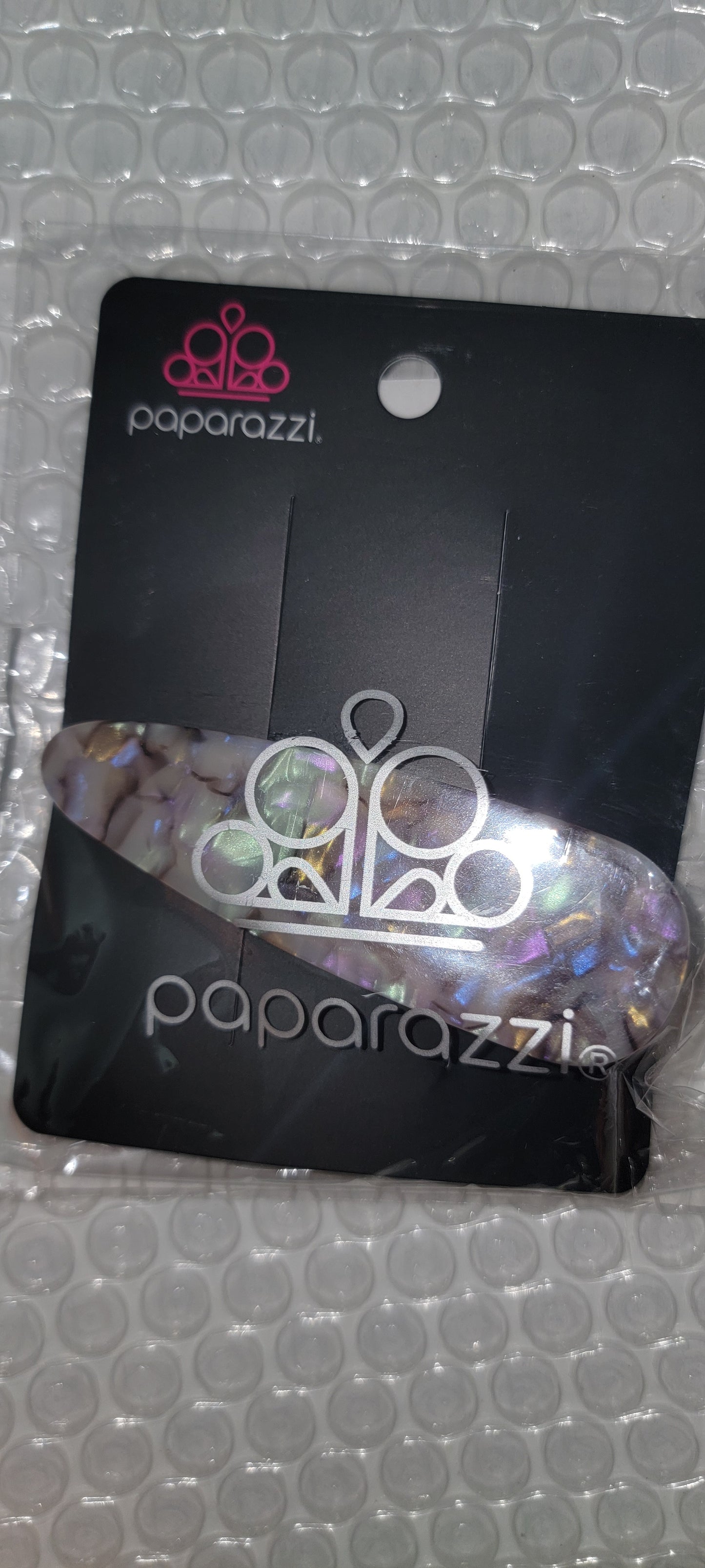 Read My CLIPS - Oversized Oversized Multi Iridescent Marble Hair Clip H#265