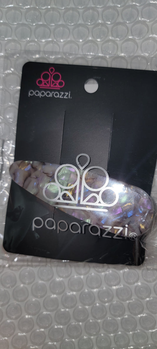 Read My CLIPS - Oversized Oversized Multi Iridescent Marble Hair Clip H#265
