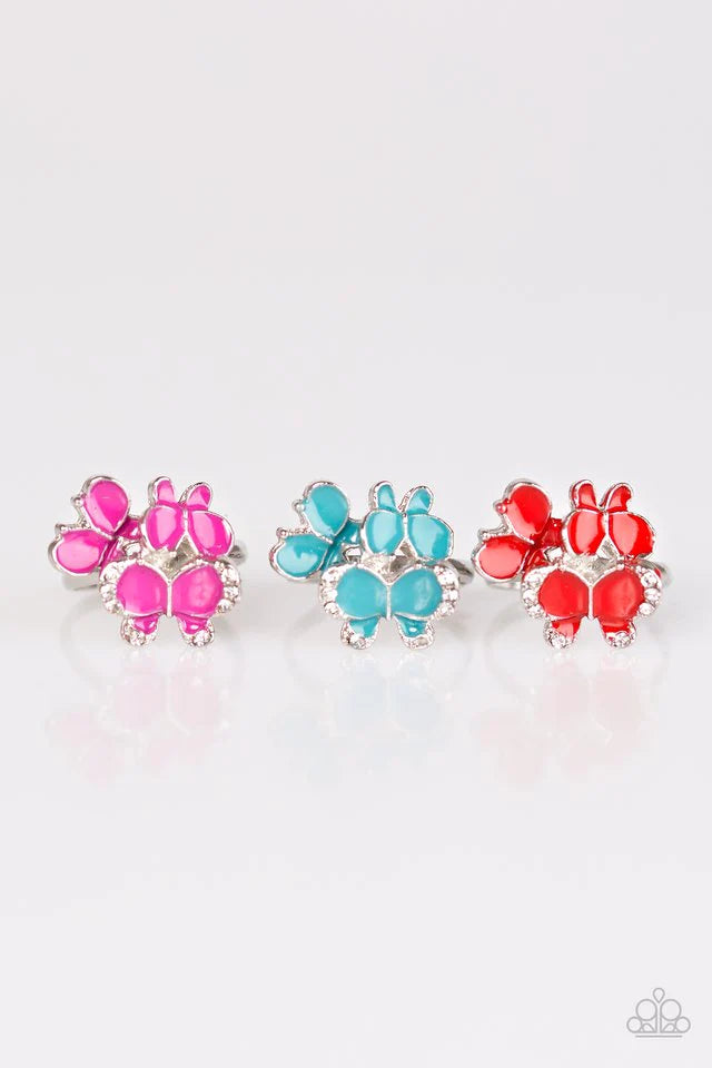 Starlet Shimmer - Red 3D Butterfly Encrusted Rings SS#4639 Lil Divas