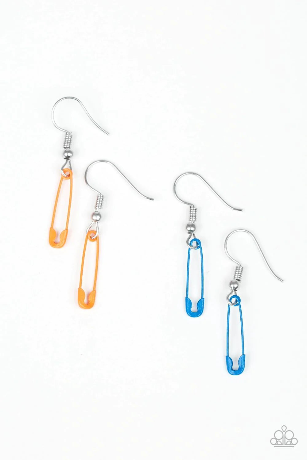 Starlet Shimmer - Orange Safety Pin Earrings SS#3334