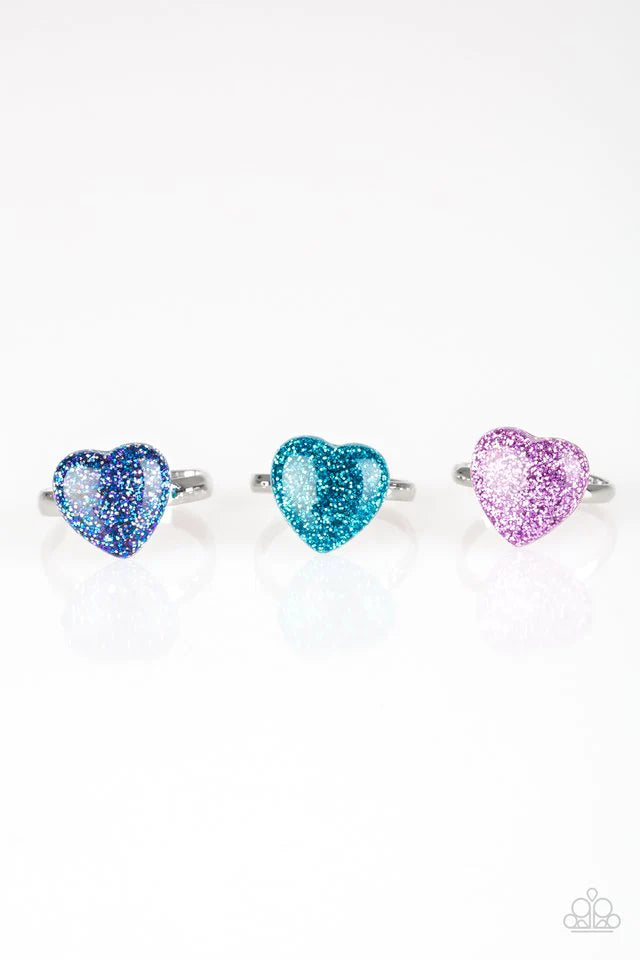 Starlet Shimmer - Blue Multi Bubble Glitter Heart Ring SS#128 Lil Divas