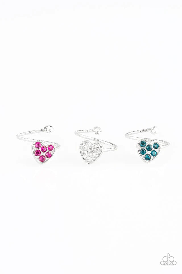 Starlet Shimmer - Blue Heart Snake Curve Encrusted Ring SS#130 Lil Divas