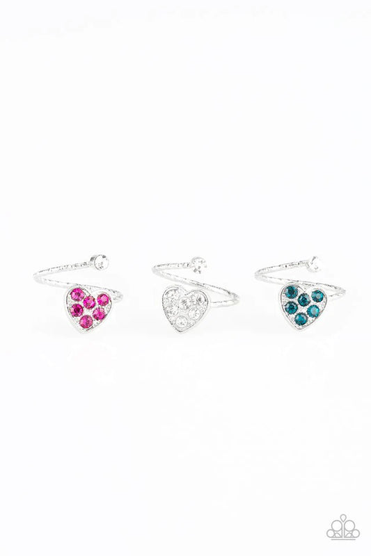 Starlet Shimmer - Blue Heart Snake Curve Encrusted Ring SS#130 Lil Divas