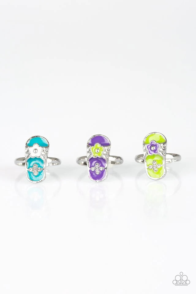 Starlet Shimmer - Purple 3D Flower Sandal Encrusted Rings SS#015 Lil Divas