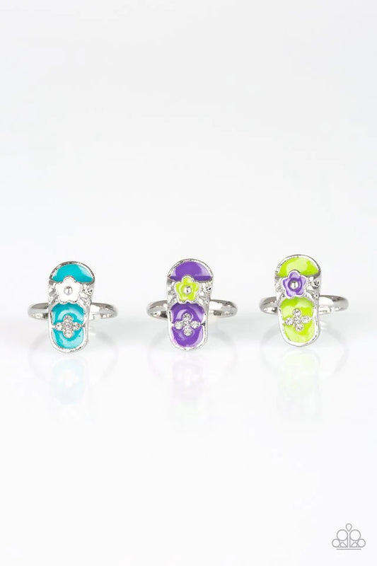Starlet Shimmer - Purple 3D Flower Sandal Encrusted Rings SS#015 Lil Divas