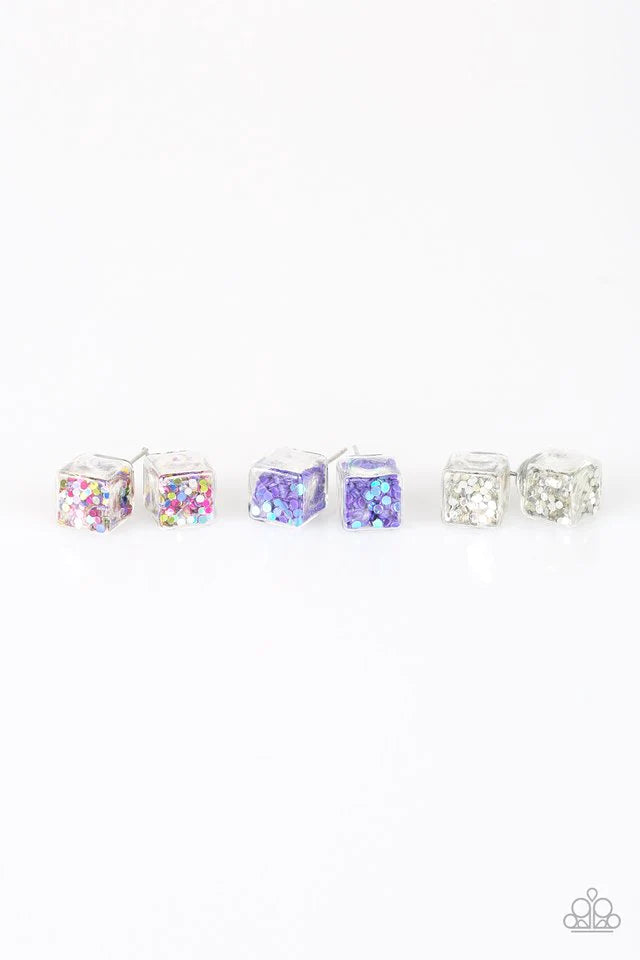 Starlet Shimmer - Multi Confetti 3D Square Earrings SS#4813 Lil Divas/Women