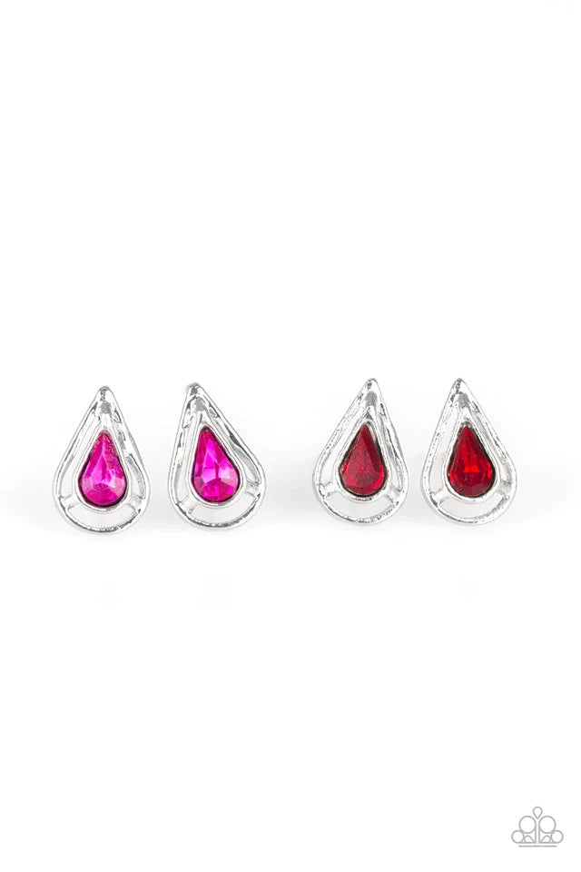 Starlet Shimmer - Hot Pink Teardrop Gem Earrings SS#001 Lil Divas Or Women