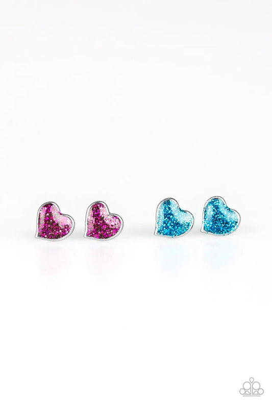 Starlet Shimmer - Hot Pink 3D Puff Heart Glitter Encrusted Earrings SS#122 Lil Divas & Women